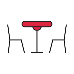 Chairs and dining table icon