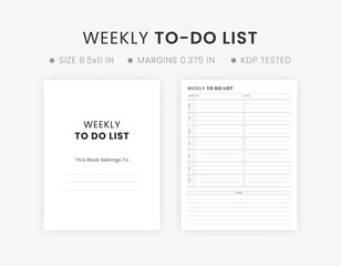 Printable weekly to-do list template