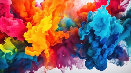 Fototapeta premium Vibrant Ink Blotches on Abstract white background