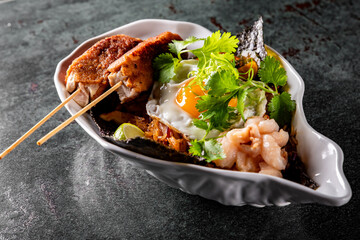 Korean Bibimbap Rice with Egg, vegetables and Beef