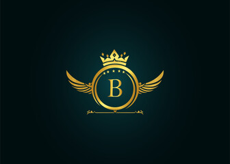B latter royal logo, modern design, initial based latter logo vector file illustration ESP 10