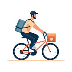 Naklejka premium bicycle delivery boy race tour cycling illustration vector tourism cartoon style free delivery