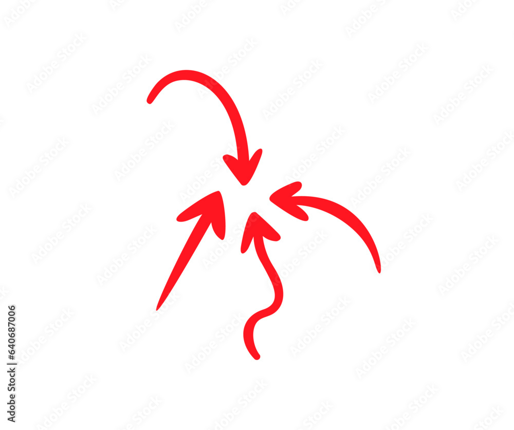 Poster collection red curved arrows sign. set of simple arrows isolated on white background. arrow mark ico