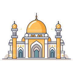 mosque or masjid vector illustration clipart sticker png for milad un nabi or ramdan eid mubarak flat style