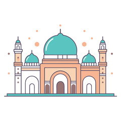 mosque or masjid vector illustration clipart sticker png for milad un nabi or ramdan eid mubarak flat style