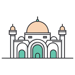 mosque or masjid vector illustration clipart sticker png for milad un nabi or ramdan eid mubarak flat style