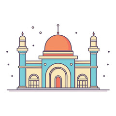 mosque or masjid vector illustration clipart sticker png for milad un nabi or ramdan eid mubarak flat style