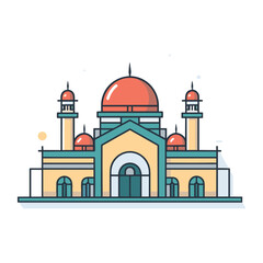 mosque or masjid vector illustration clipart sticker png for milad un nabi or ramdan eid mubarak flat style
