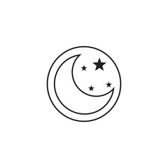 Boho phases crescent moon and stars elements © freeject.net