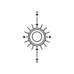Fototapeta premium Boho moon phases elements