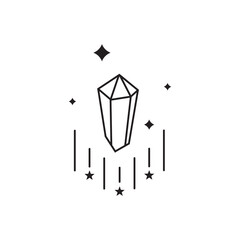 Hand drawn sparkling crystal boho elements