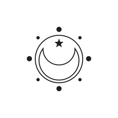 Boho crescent moon with star phases elements © freeject.net