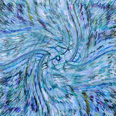 Obraz premium exploded,light blue grunge textured twisted design in square format