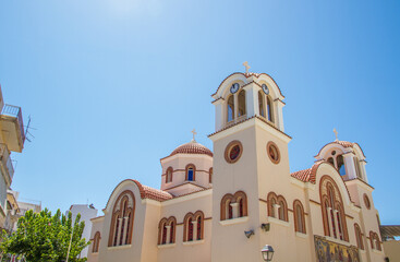 Church Agia Triada (Holy Trinity) at the centre of Agios Nikolaos, Crete, Greece