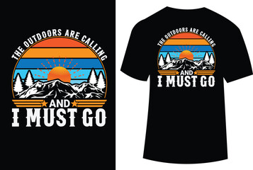 Vector illustration for outdoor mountain adventure t shirt design