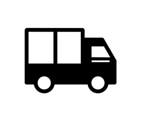 Black delivery truck icon