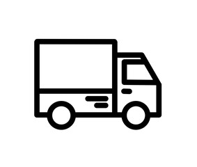 Fototapeta na wymiar Black and white icon of a delivery car