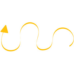 Digital png illustration of yellow arrow on transparent background