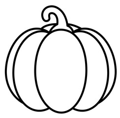 Cute pumpkin fall autumn Halloween outline icon	
