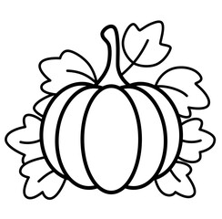 Cute pumpkin fall autumn Halloween outline icon	
