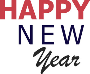 Digital png illustration of happy new year text on transparent background
