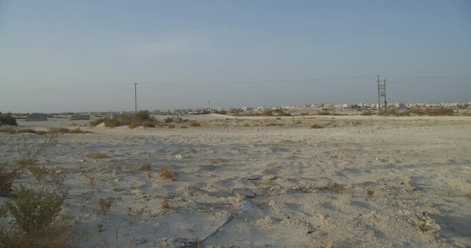 Desert area in Riffa where oil field is located