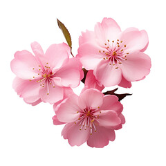  pink sakura flowers isolated on white