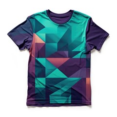 Abstract t-shirt design with geometric pattern on dark background. 3D Rendering. 
