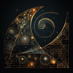 Abstract background with planets, stars and other elements. Vector illustration.  