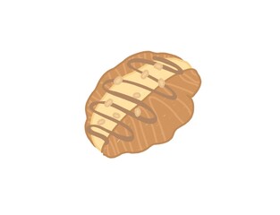 Custard chocolate croissant illustration