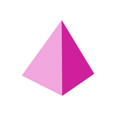 Pink square pyramid geometric shapes elements