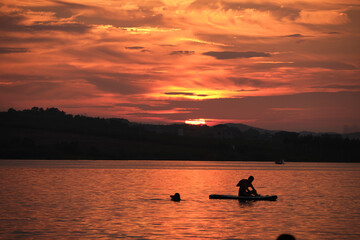 Sunset on the lake, China