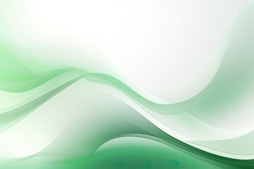 Obraz premium Green wavy background. Green waves on white background.