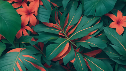 Tropical floral seamless pattern. Background, Wallpaper.