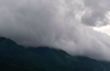 clouds over the mountains