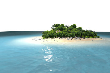 Digital png illustration of island with forest on transparent background © vectorfusionart