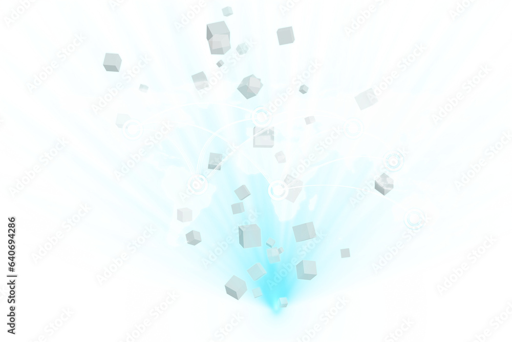 Poster digital png illustration of map of world with network of connections on transparent background