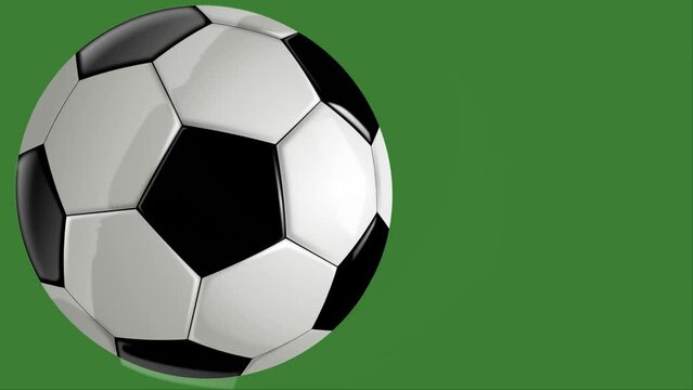 animated soccer ball on green video background