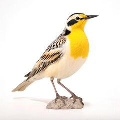Obraz premium Western meadowlark bird isolated on white background.