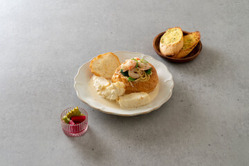 Korean food dish Gamberoni, Seafood Tomato, Shrimp Proje Pasta, Vanecream Pasta, Garage