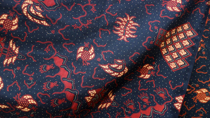 Traditional batik native to Pekalongan, Central Java, Indonesia with elegant classic motifs