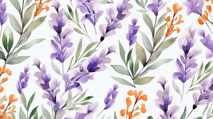 Watercolor flowers seamless background.For fabric design. Beautiful flower pattern