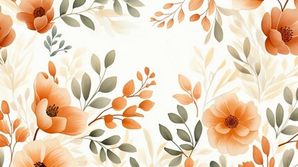 Watercolor flowers seamless background.For fabric design. Beautiful flower pattern - obrazy, fototapety, plakaty