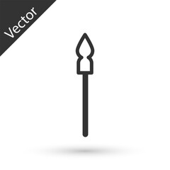 Grey Medieval spear icon isolated on white background. Medieval weapon. Vector