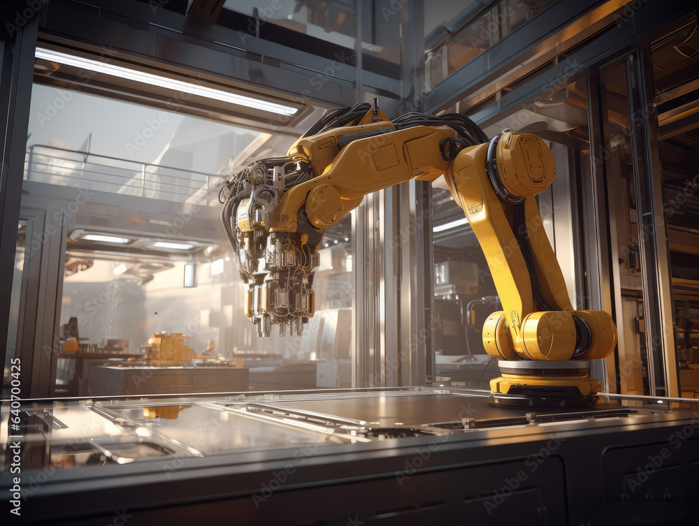 Aufkleber robotic in modern industrial factory's automated production line - immerse yourself in the future of
