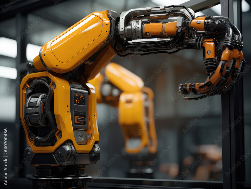 Aufkleber robotic in modern industrial factory's automated production line - immerse yourself in the future of