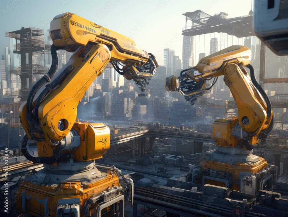 Aufkleber robotic in modern industrial factory's automated production line - immerse yourself in the future of