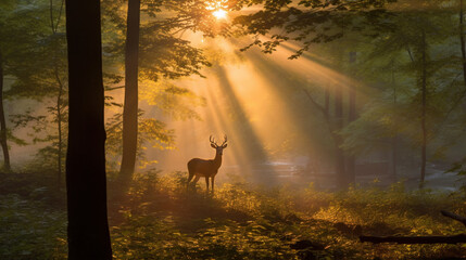 Fototapeta premium deer in the morning