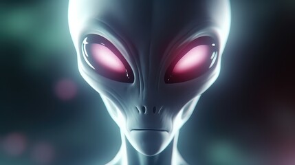 Alien Dual lighting portrait, Alien declassified reports UFO sightings conspiracy theory - obrazy, fototapety, plakaty
