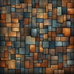 abstract geometric background with cubes in blue and orange colors. 